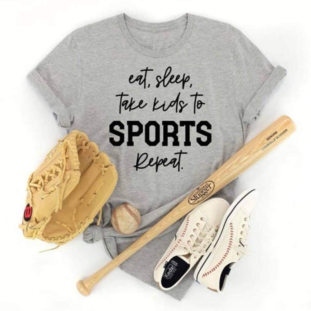 Eat, Sleep, take kids to sports, Repeat graphic tee NWT